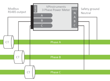 VPInstruments 3-phase-power-meter schematic connection